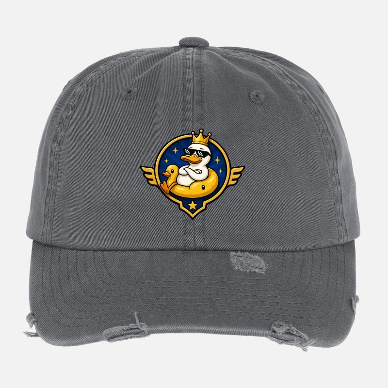 König Ente mit Sonnenbrille Flexfit Vintage Destroyed Cap