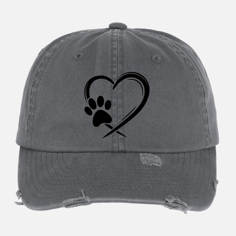 Paw Heart Flexfit Vintage Destroyed Cap
