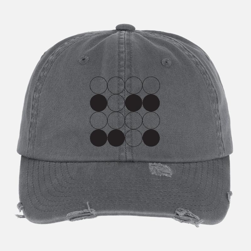 Circle Grid design Flexfit Vintage Destroyed Cap