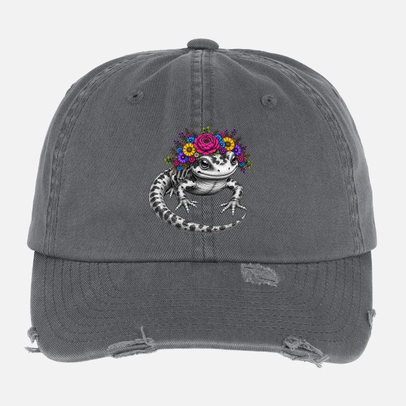Couronne de Salamandres de la Flore Casquette vintage effet usé Flexfit