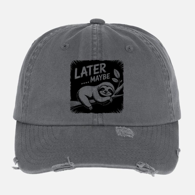 Funny sloth - maybe later Flexfit Vintage Destroyed Cap