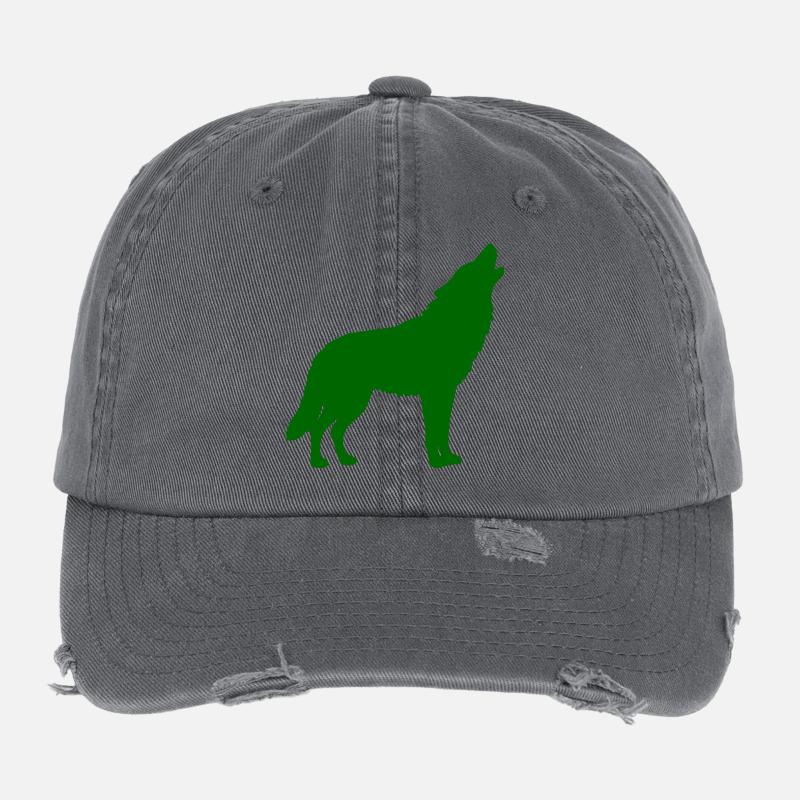 wolf_cry Casquette vintage effet usé Flexfit