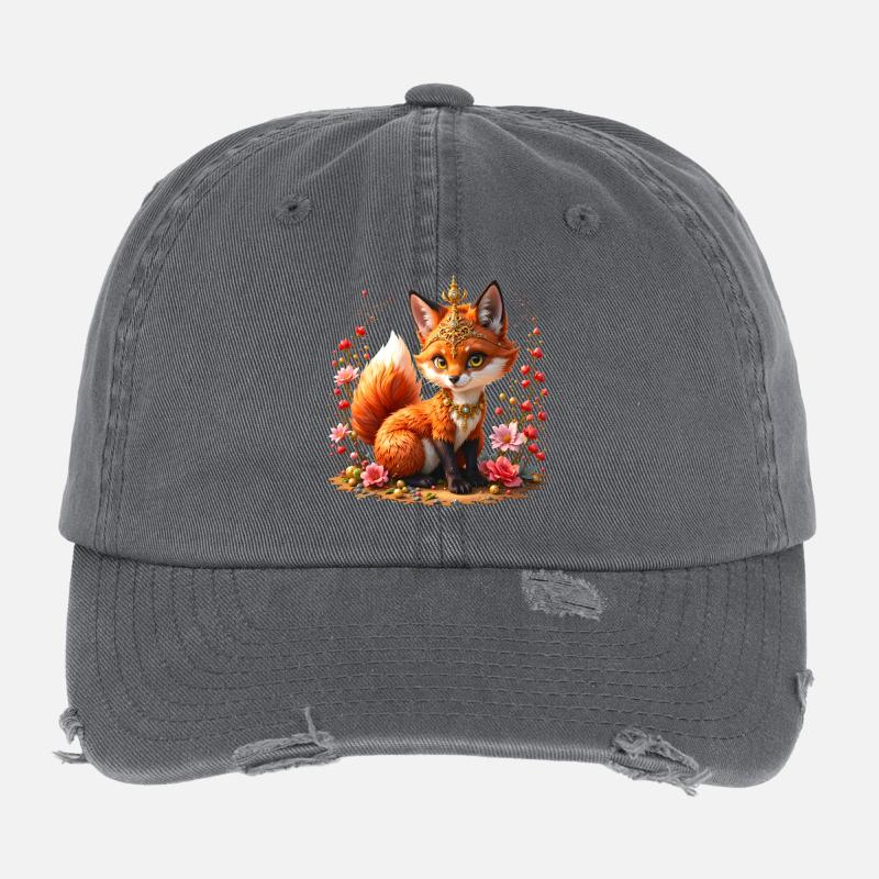 Bijoux floraux Fox Casquette vintage effet usé Flexfit