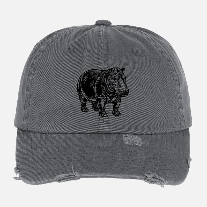 Hippopotame Casquette vintage effet usé Flexfit
