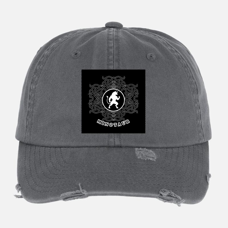 Minotaur White Flexfit Vintage Destroyed Cap