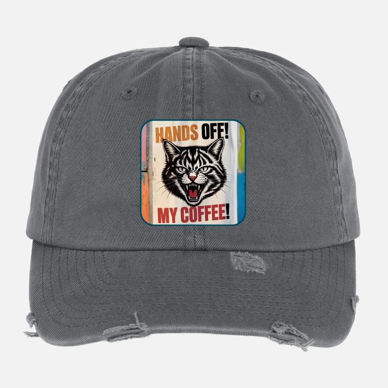 Mon café – Chatte en colère Casquette vintage effet usé Flexfit