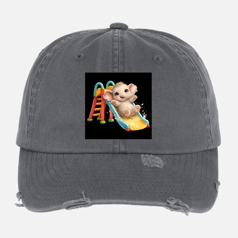 Bébé éléphant dans la cour de récréation Casquette vintage effet usé Flexfit