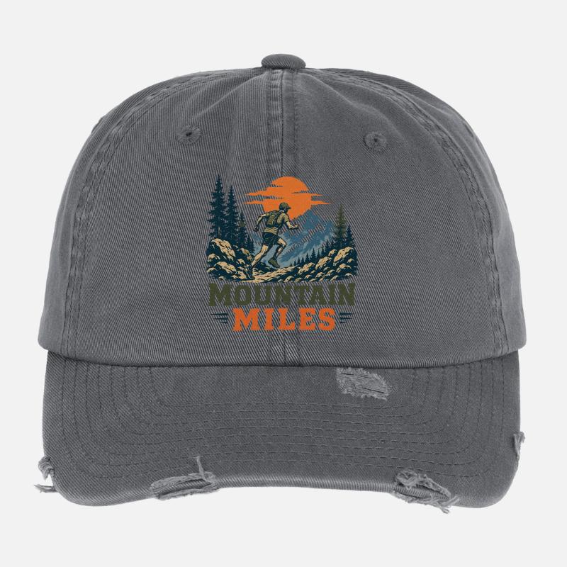Trail Running - Mountain Miles Flexfit Vintage Destroyed Cap