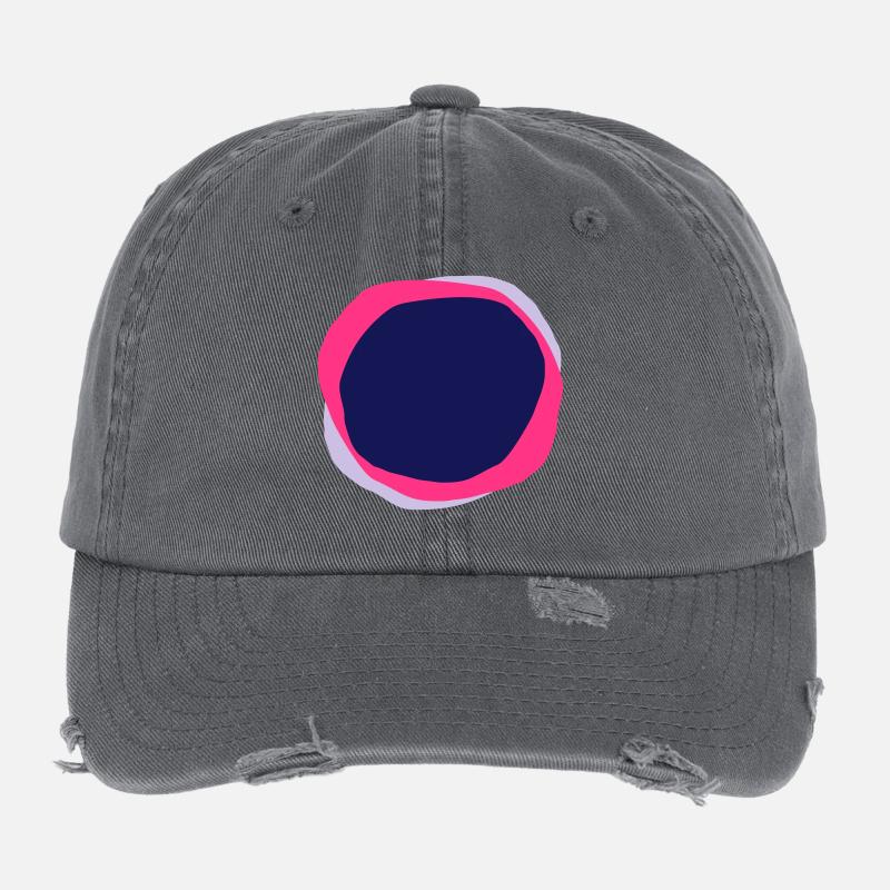 cercles psychédéliques Casquette vintage effet usé Flexfit