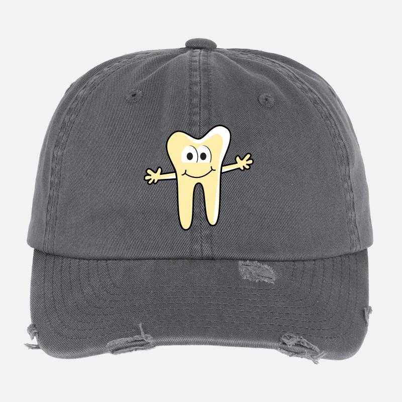 Pratique dentaire dent Logo Casquette vintage effet usé Flexfit