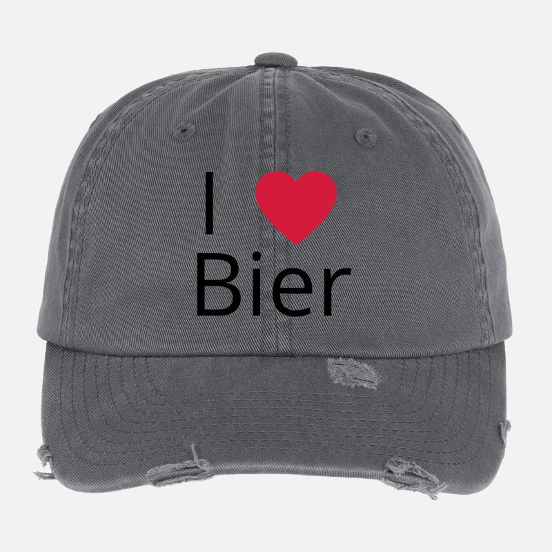 Ich liebe Bier Gechenkidee Flexfit Vintage Destroyed Cap