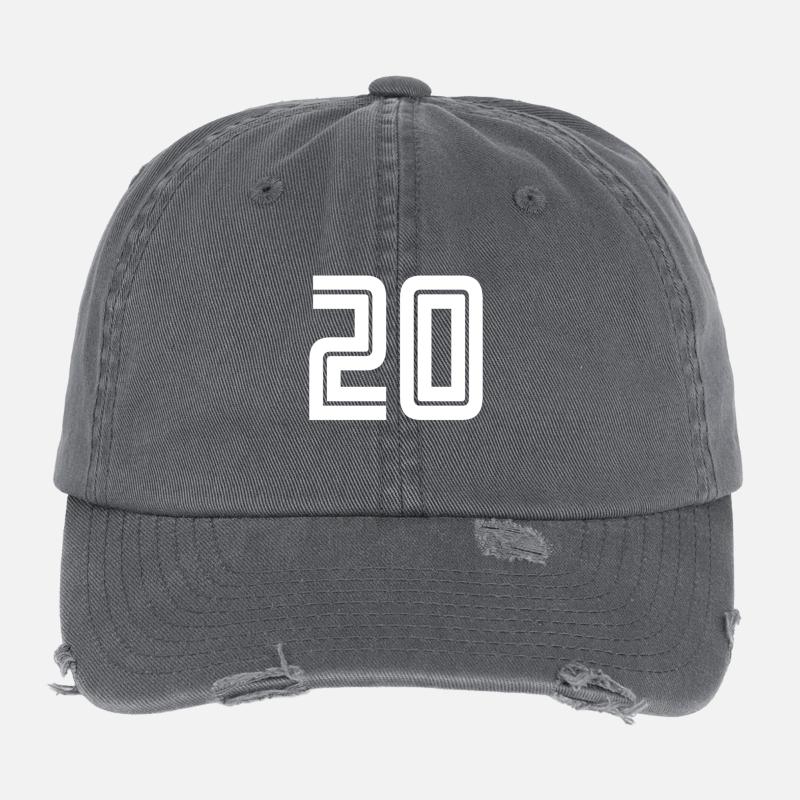 Maillot numéro 20 – Cadeau anniversaire 20 ans Casquette vintage effet usé Flexfit
