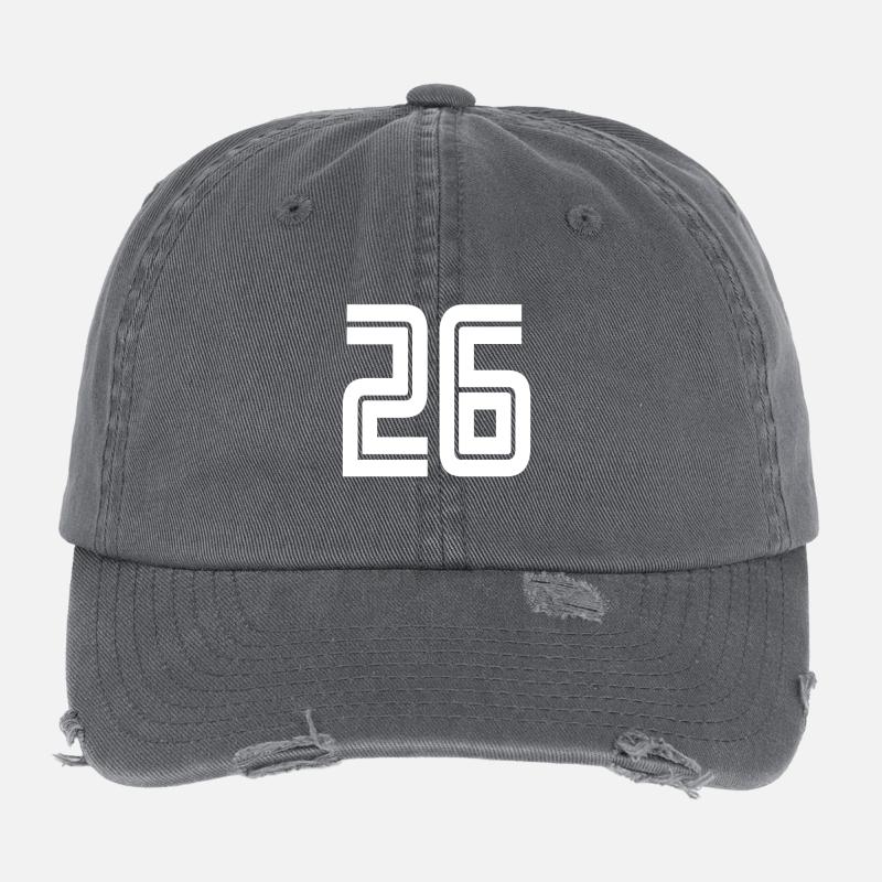 Jersey number 26 – 26th anniversary gift Flexfit Vintage Destroyed Cap