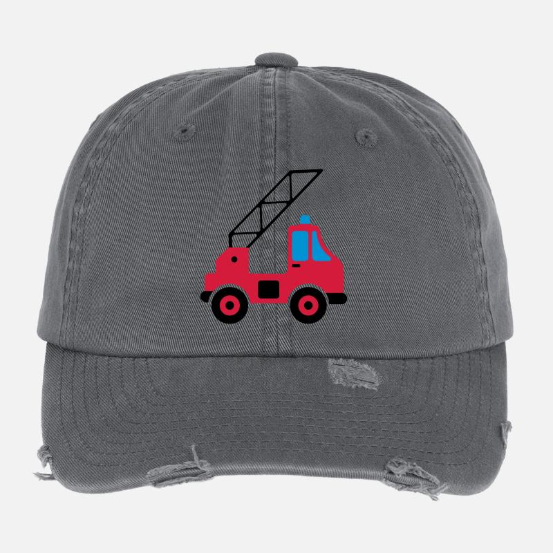 Feuerwehr Leiterwagen - Flexfit Vintage Destroyed Cap - Dunkelgrau