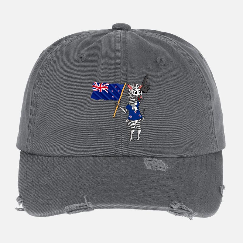 Néo-Zélandais Zebra Casquette vintage effet usé Flexfit