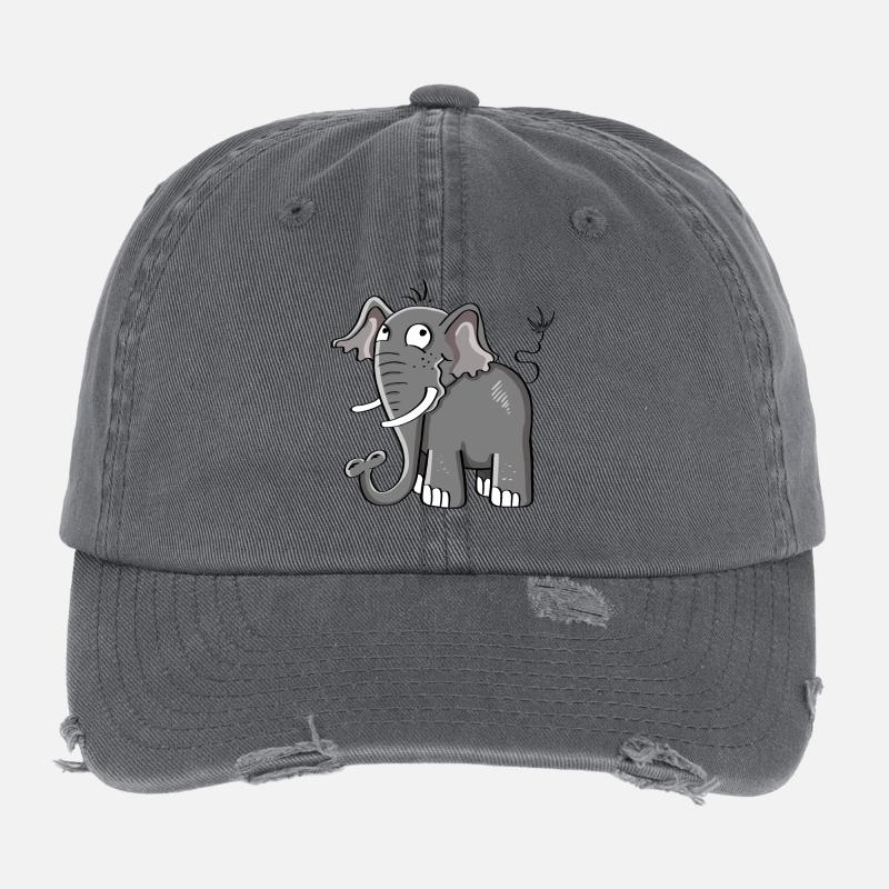 Petit cadeau de bande dessinée d'éléphant gris I d'éléphant Casquette vintage effet usé Flexfit