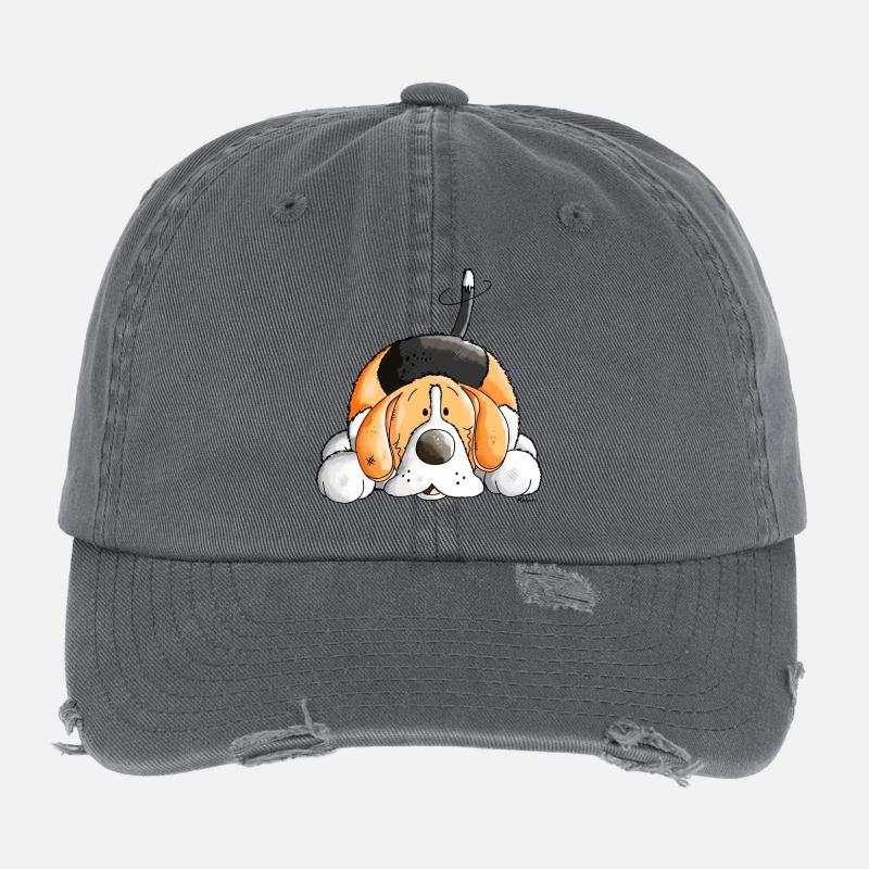 Verträumter Beagle Flexfit Vintage Destroyed Cap