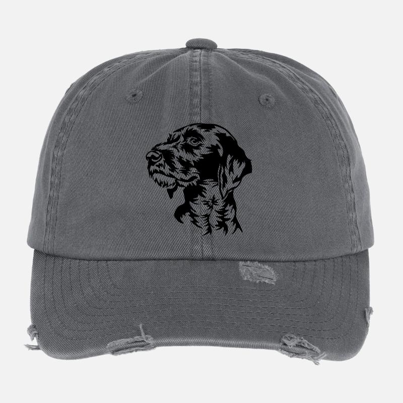 Deutsch Drahthaar Kopf Flexfit Vintage Destroyed Cap