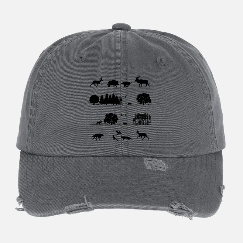 Habitants de la forêt Casquette vintage effet usé Flexfit
