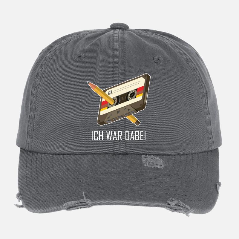Kassette Bleistift 80er 90er Erinnerung Geschenk Flexfit Vintage Destroyed Cap