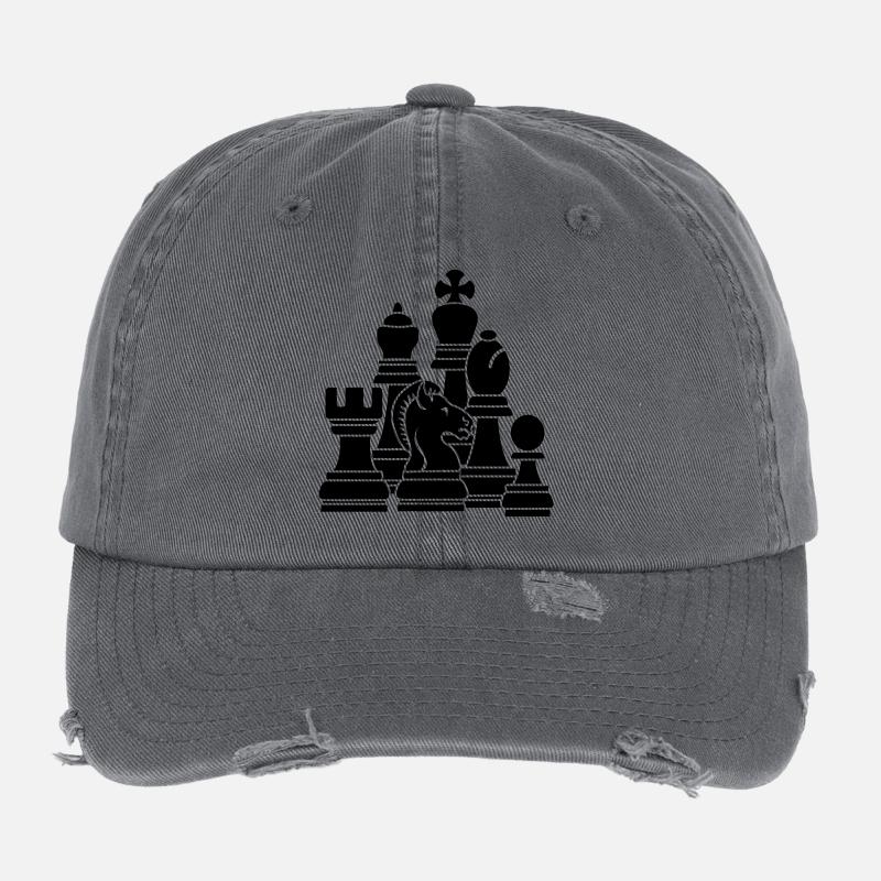 chess pieces Flexfit Vintage Destroyed Cap