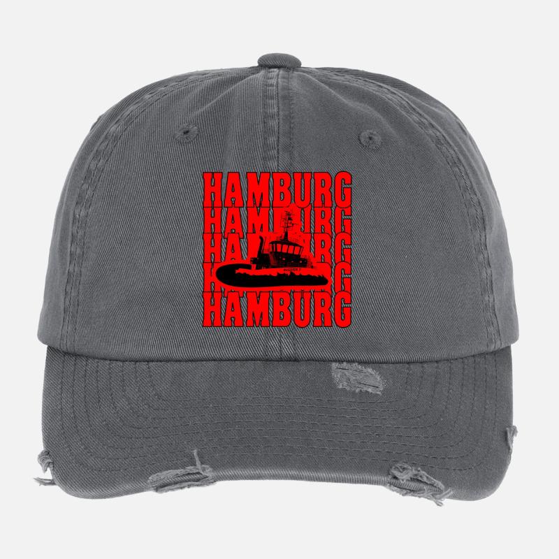 Hamburg Bugsier 7 - Flexfit Vintage Destroyed Cap - Dunkelgrau