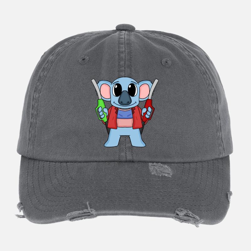 Tankwart Koala Tankstelle Flexfit Vintage Destroyed Cap