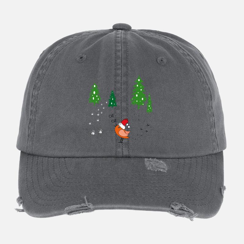 Winter Forest Christmas Flexfit Vintage Destroyed Cap