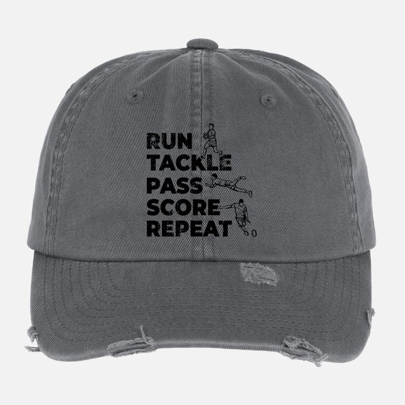 Course, Tacle, Passe, Score, Répétition Casquette vintage effet usé Flexfit