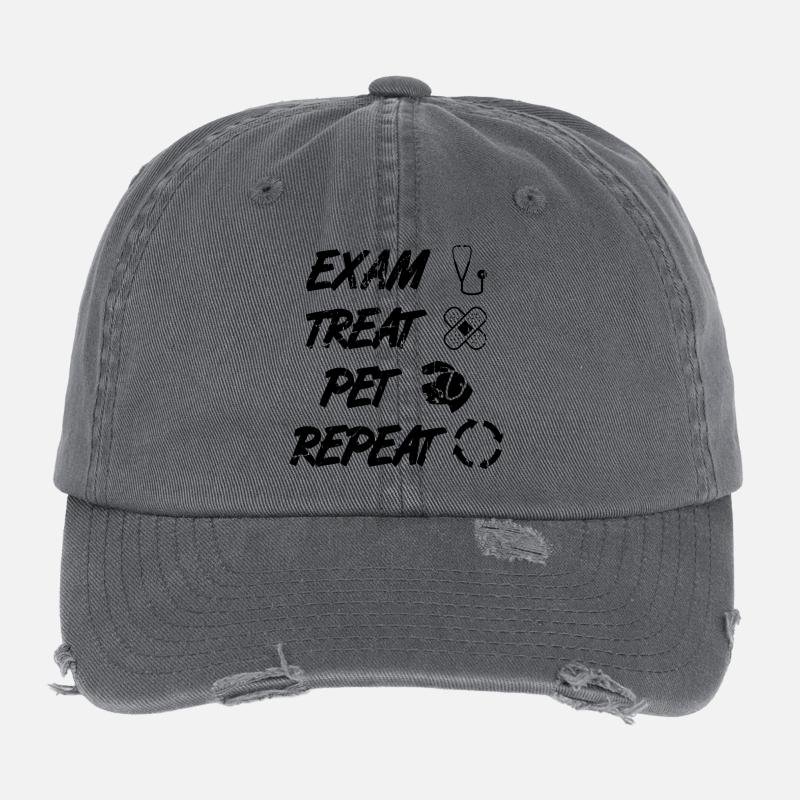 Veterinarian Routine Flexfit Vintage Destroyed Cap