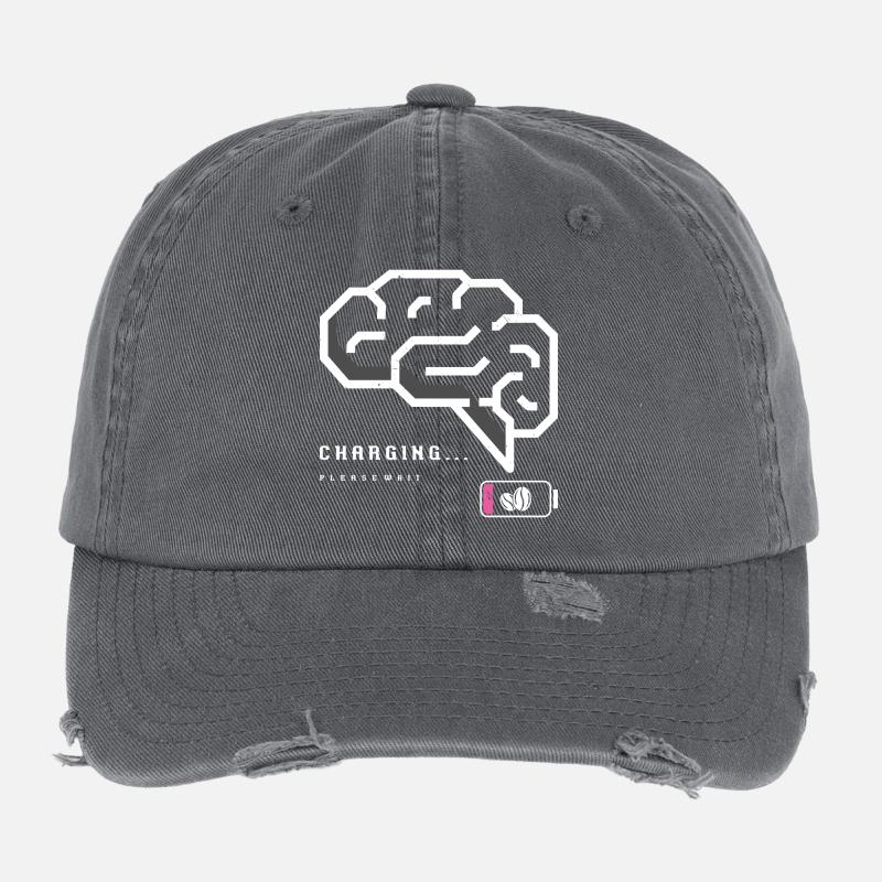 Neural Charge Brain Graphic Flexfit Vintage Destroyed Cap