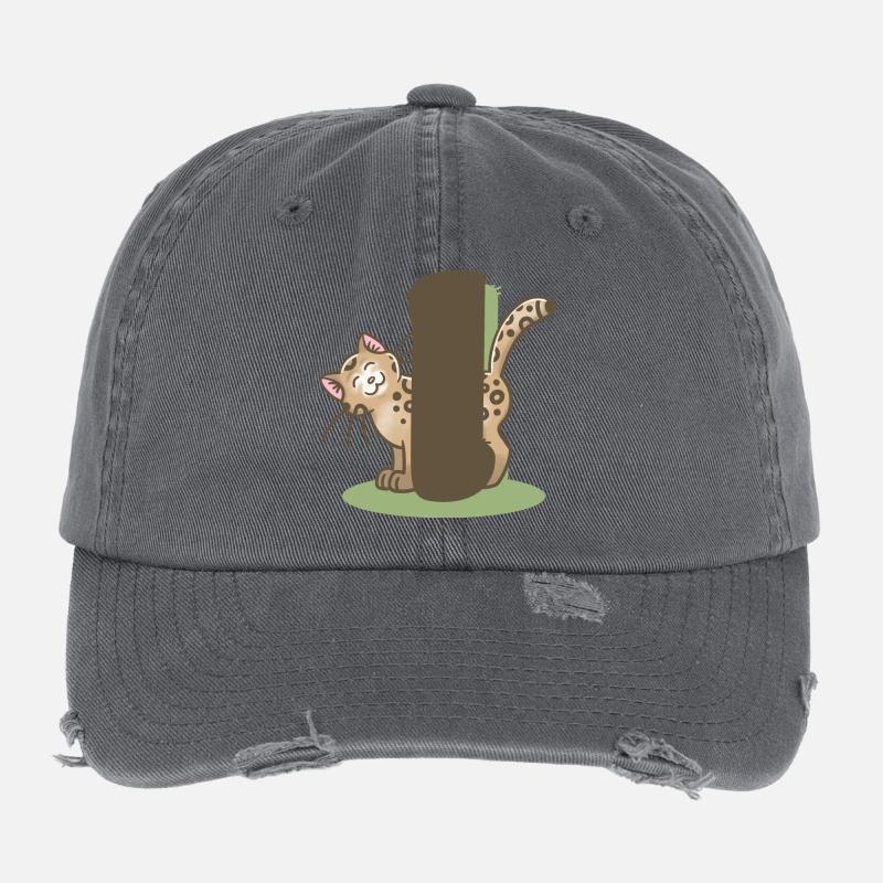Katze Buchstabe I Flexfit Vintage Destroyed Cap