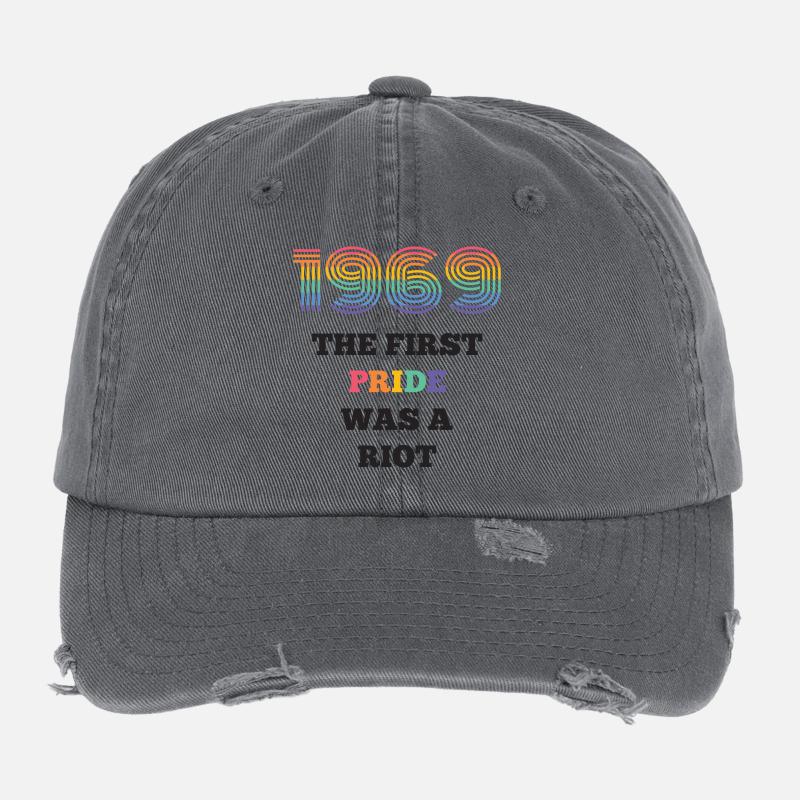LGBT Pride Month - The First Pride Was A Riot Flexfit Vintage Destroyed Cap