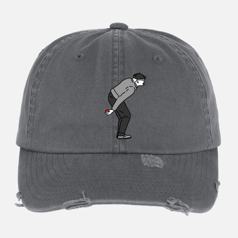 Petanque Player Right-Handed Flexfit Vintage Destroyed Cap