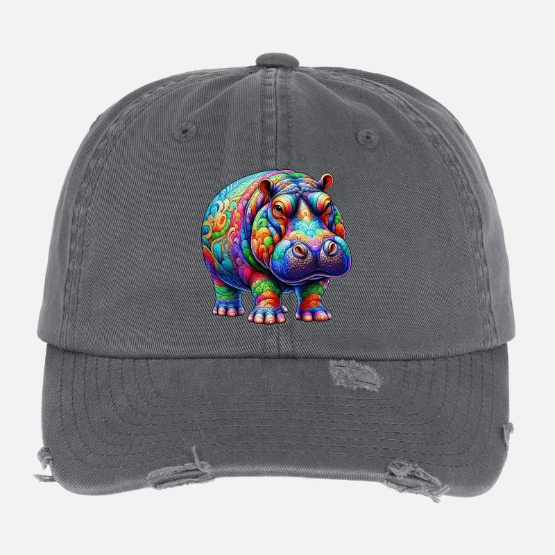 Hippopotamus Flexfit Vintage Destroyed Cap