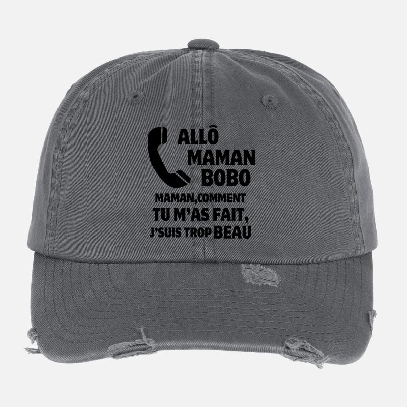 maman, super maman, mère et fils Casquette vintage effet usé Flexfit