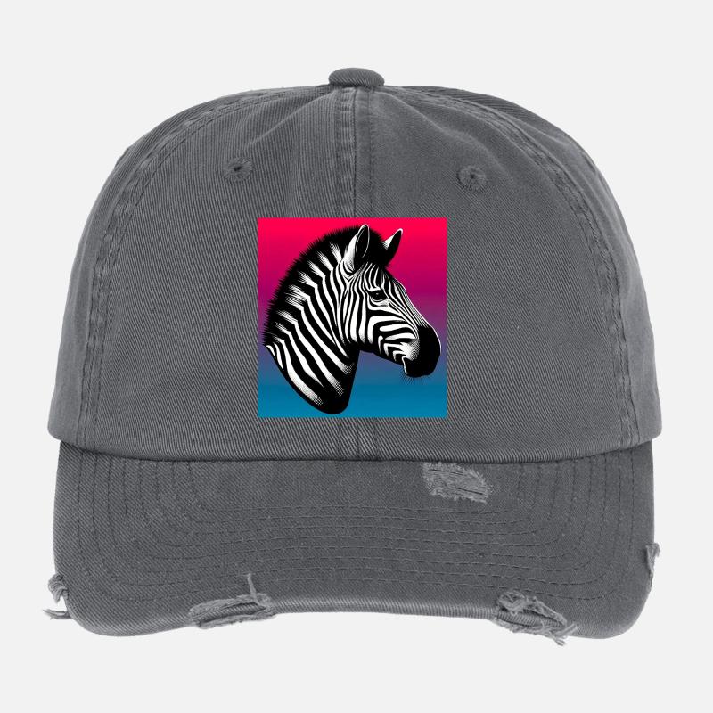 zèbre Casquette vintage effet usé Flexfit