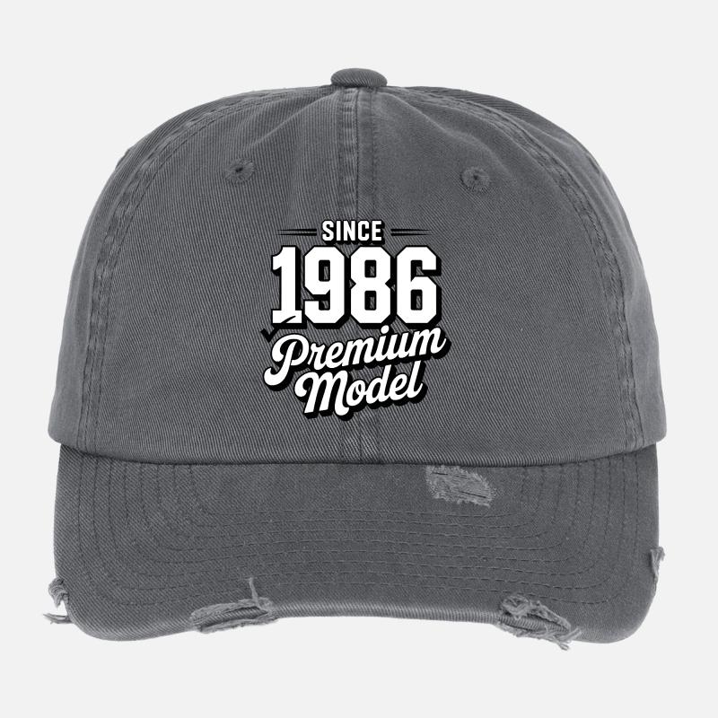 Millésime 1986 Premium Modèle Design Casquette vintage effet usé Flexfit
