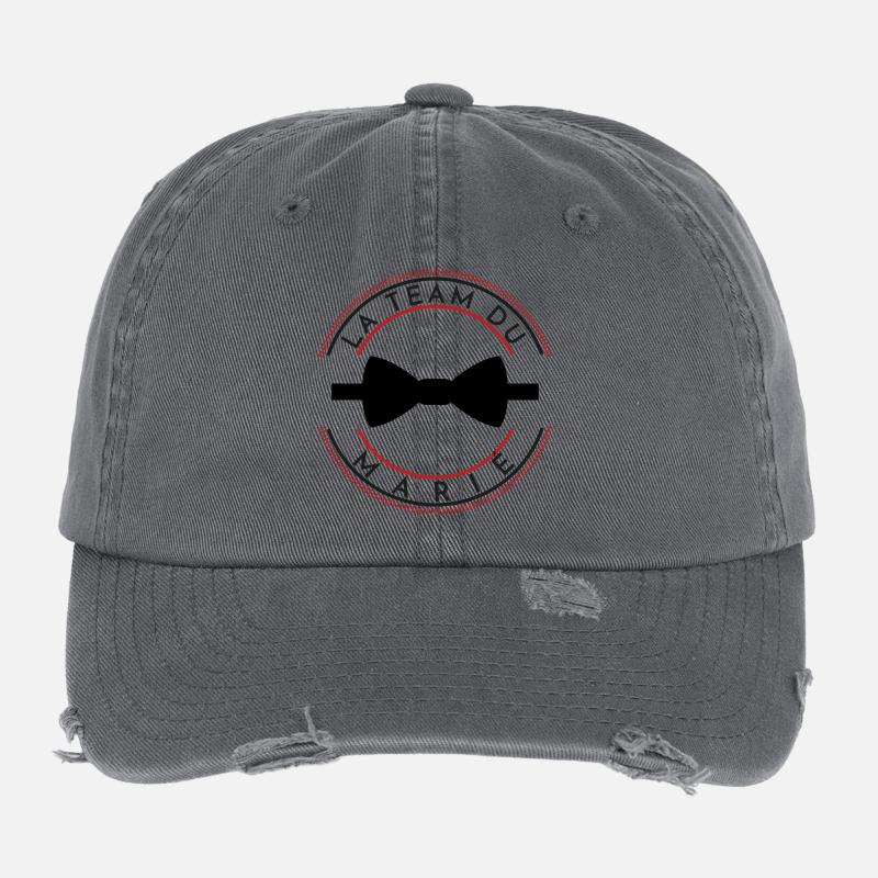 DESIGN JUNGGESELLENABSCHIED DAS TEAM DES BRÄUTIGAMS - Flexfit Vintage Destroyed Cap - Dunkelgrau