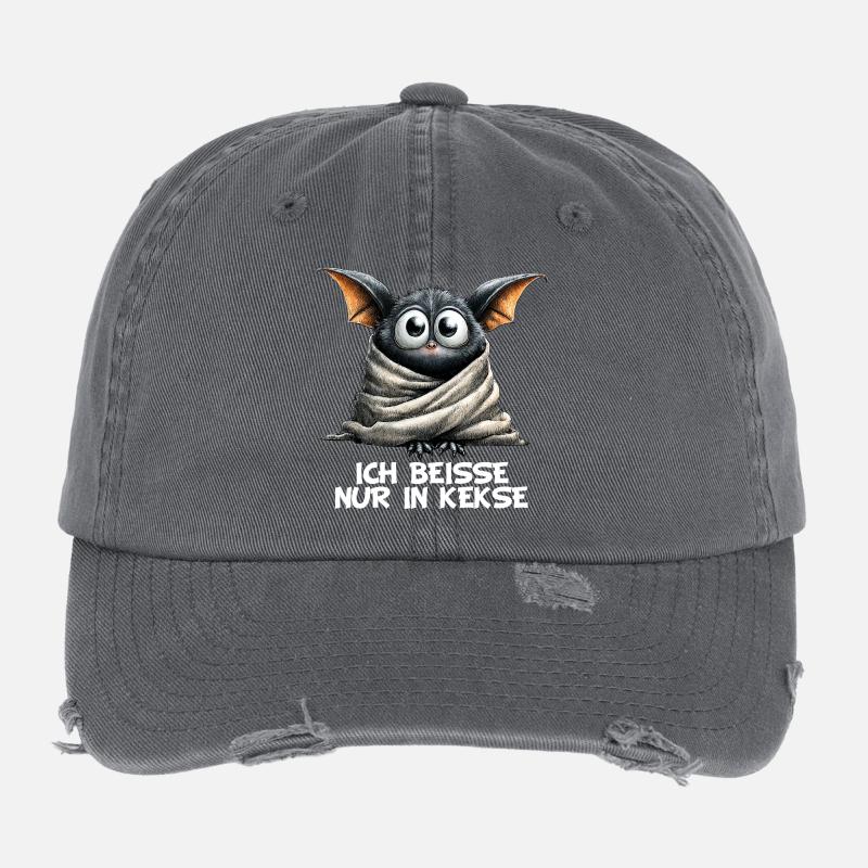 I just bite into cookies weird bat Flexfit Vintage Destroyed Cap