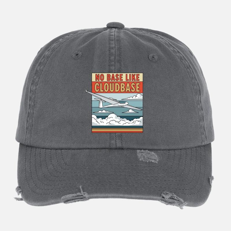 No Base Like Cloudbase Flexfit Vintage Destroyed Cap