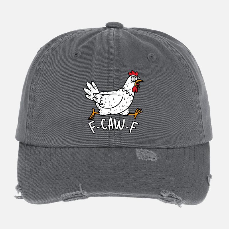 F-CAW-F Poulet Casquette vintage effet usé Flexfit