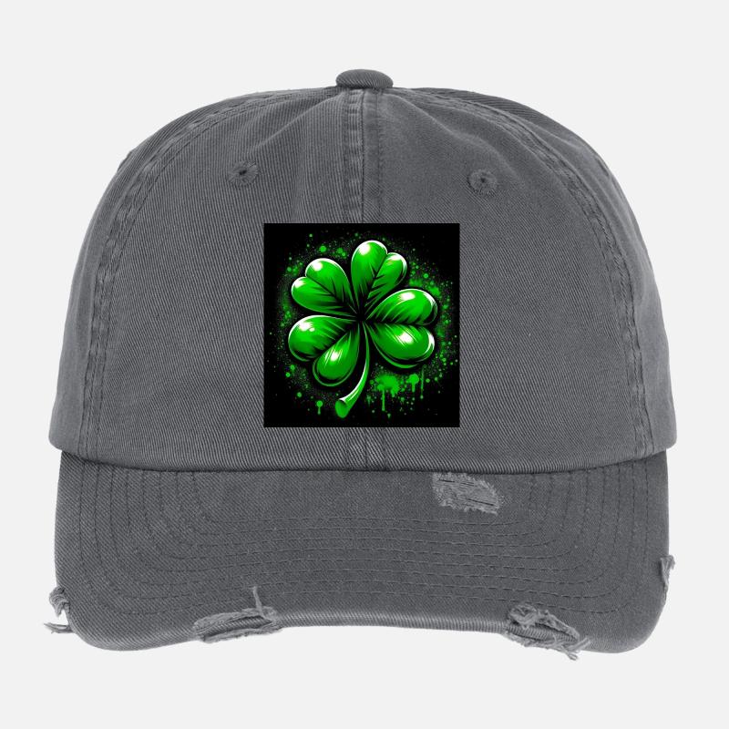 Vierblättriges Kleeblatt Flexfit Vintage Destroyed Cap