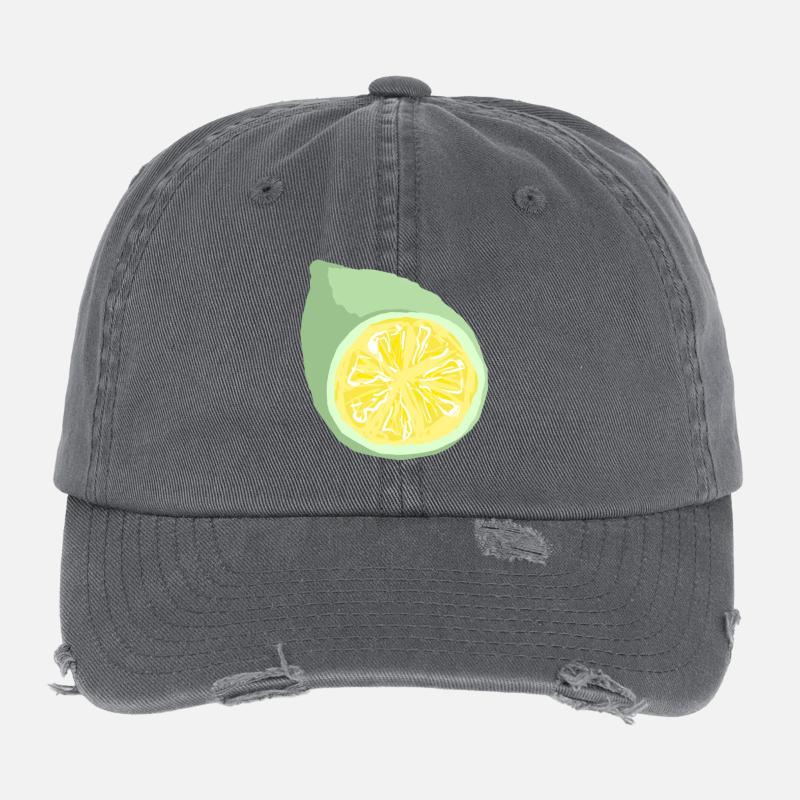 Citrus Slice Abstract Flexfit Vintage Destroyed Cap