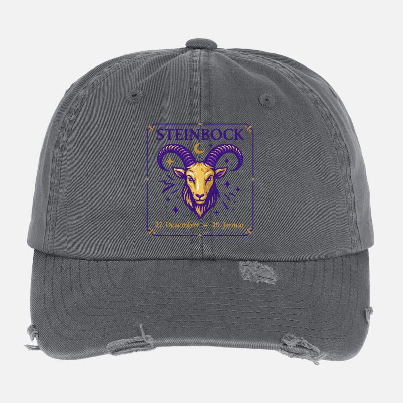 Sternzeichen Steinbock Flexfit Vintage Destroyed Cap
