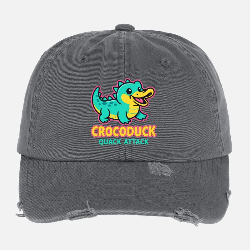 Crocoduck - Quack Attack Flexfit Vintage Destroyed Cap
