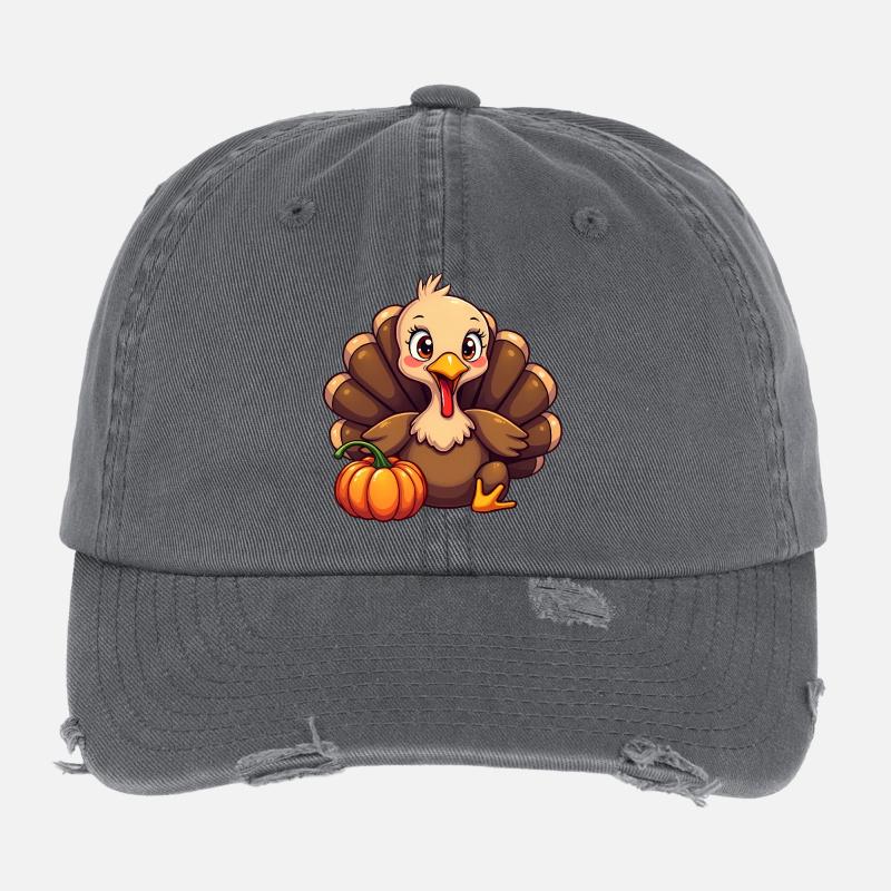Bébé dinde de Thanksgiving Casquette vintage effet usé Flexfit