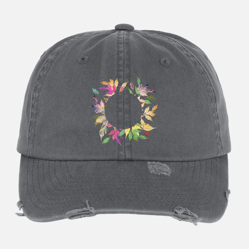 Imaginative leaf frame – delicately shimmering Flexfit Vintage Destroyed Cap