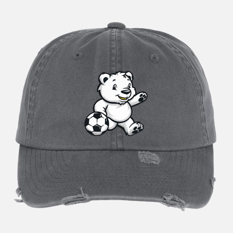 Eisbär Fußball Comic Flexfit Vintage Destroyed Cap