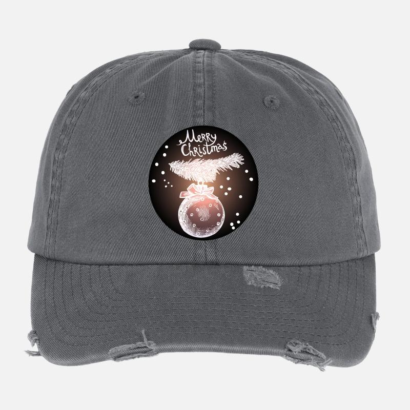 Weihnachtskugel mit Tannenzweig Flexfit Vintage Destroyed Cap